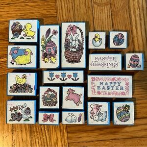 Easter Themed Rubber Stamps Set